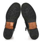 Chanel Sheepskin Quilted CC Tall Lace Up Combat Boots 38.5 Black