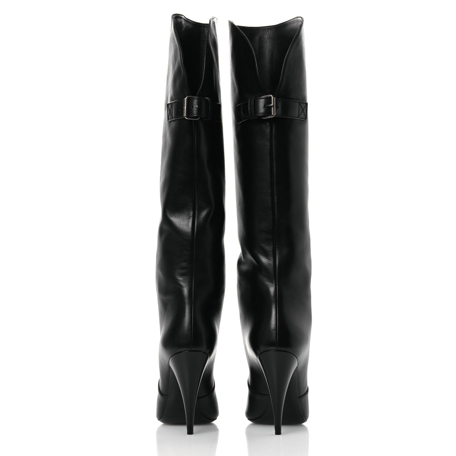 Saint Laurent Lambskin Koller 110 Tall Boots 36.5 Black