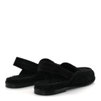Chanel Suede Calfskin CC Slingback Loafers 37.5 Black