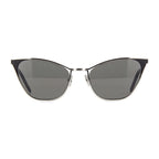 Saint Laurent Sunglasses Cat Eye Full Rim, Silver Frame and Grey Lens SL409001