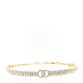 Chanel Crystal Sparkling Wheat CC Choker Necklace Gold