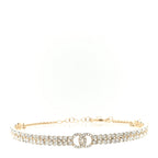 Chanel Crystal Sparkling Wheat CC Choker Necklace Gold