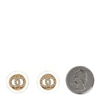 Chanel Resin Crystal CC Button Earrings Gold