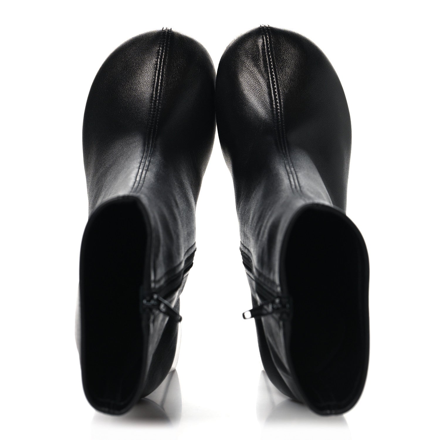 Balenciaga Shiny Soft Sheepskin Glove 80mm Ankle Boots 37.5 Black