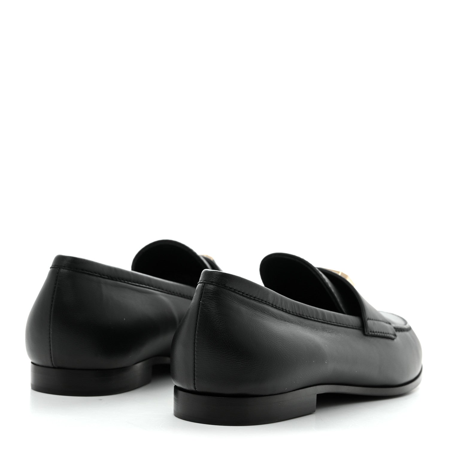 Chanel Lambskin Enamel CC Moccasin Loafers 37 Black