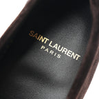 Saint Laurent Suede Le Loafer 15 Penny Slippers 37.5 Dark Chocolate