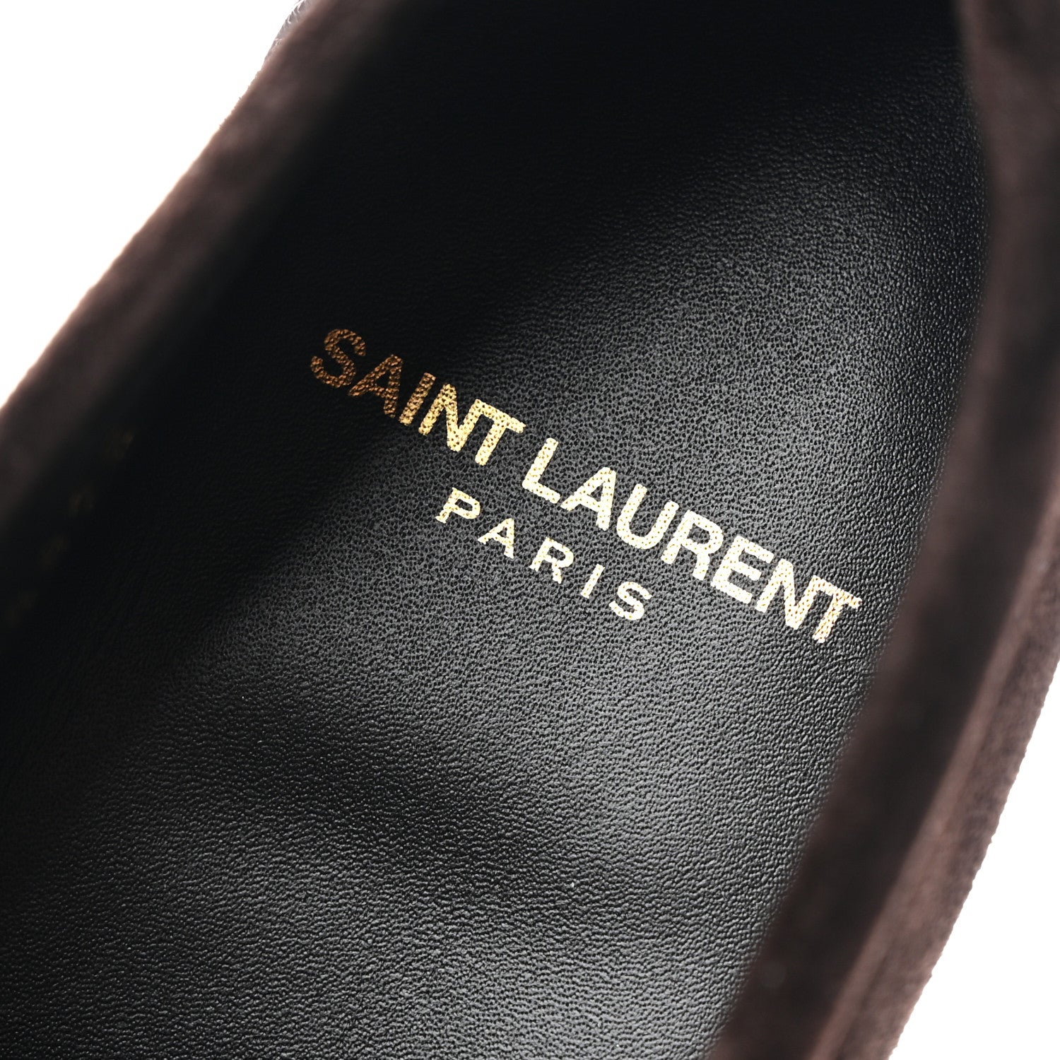 Saint Laurent Suede Le Loafer 15 Penny Slippers 37.5 Dark Chocolate