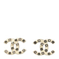 Chanel Crystal Enamel CC Earrings White