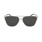 Saint Laurent Sunglasses Square Full Rim, Silver Frame and Grey Lens SL280003
