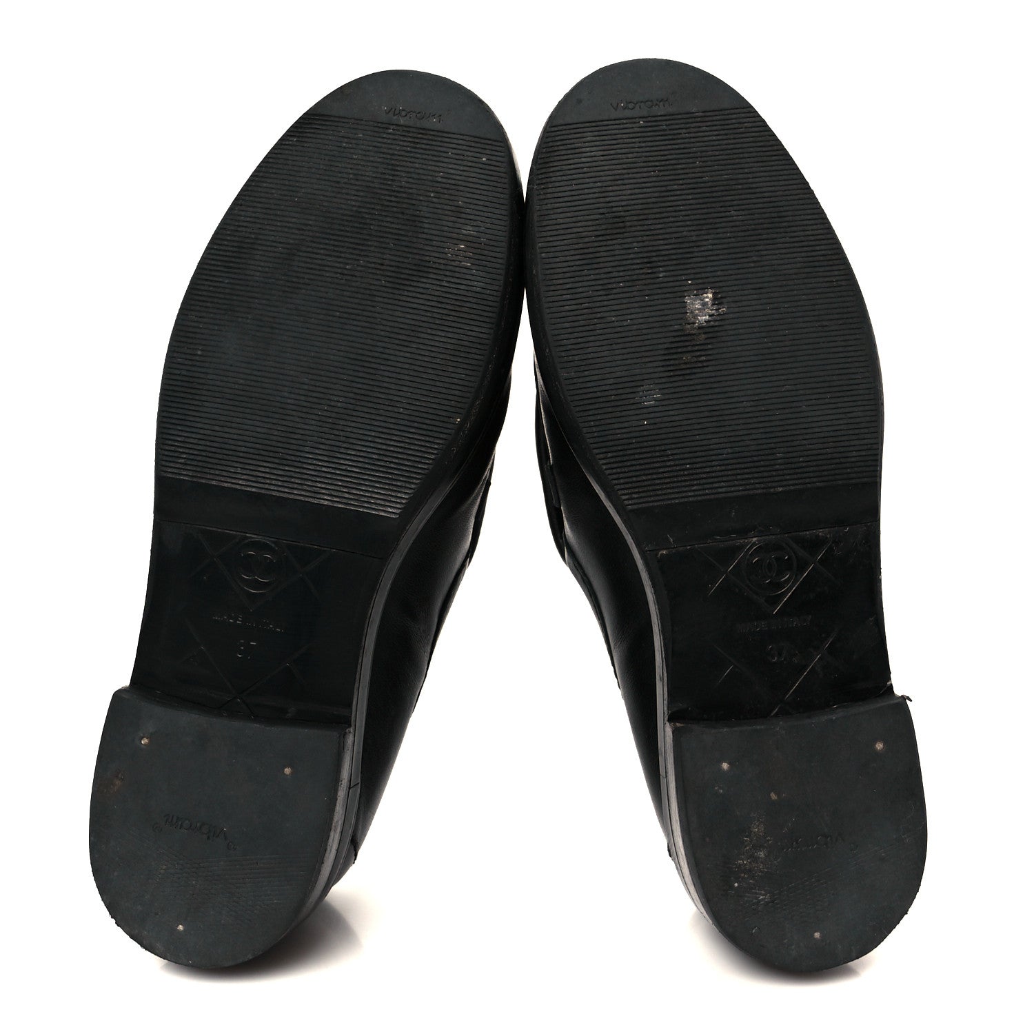 Chanel Lambskin Quilted CC Turnlock Loafers 37 Black