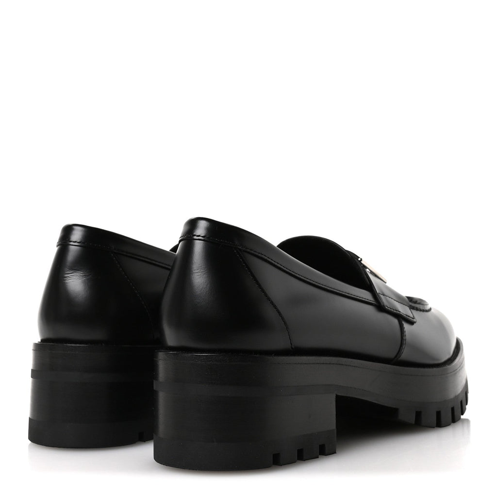 Chanel Calfskin Metal CC Loafers 40 Black