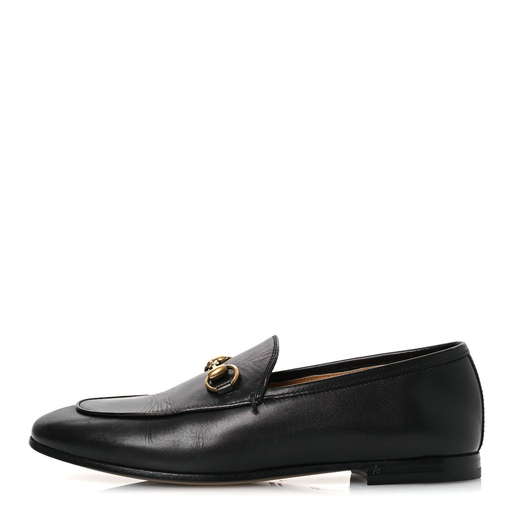 Gucci Calfskin Womens Jordaan Loafers 35.5 Black