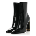 Saint Laurent Vitello Marilyn Auteuil 105 Ankle Zip Boots 37.5 Black