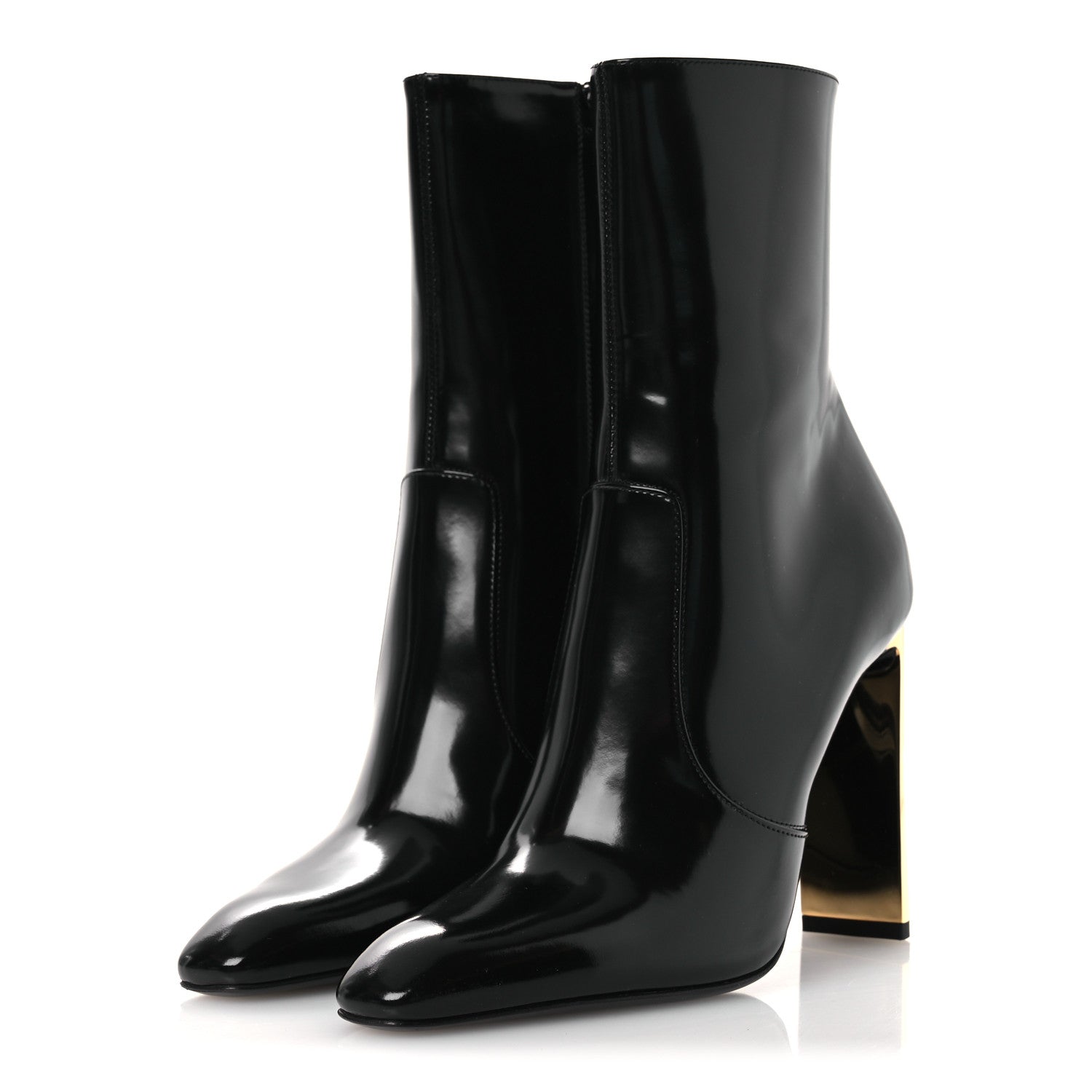 Saint Laurent Vitello Marilyn Auteuil 105 Ankle Zip Boots 37.5 Black