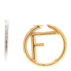 Fendi Metal FF Hoop Earrings Gold Silver