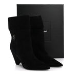 Saint Laurent Kid Scamosciato Niki 85 Wedge Booties 39.5 Black