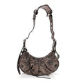 Balenciaga Metallic Agneau Arena Le Cagole Shoulder Bag XS Dark Bronze