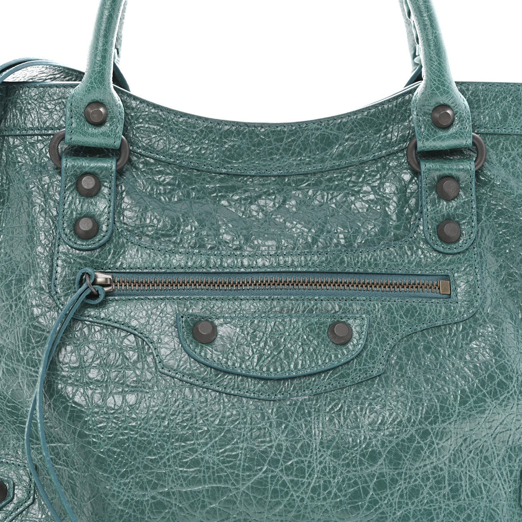 Balenciaga Arena Lambskin Classic Hardware Medium Le City Dark Emerald