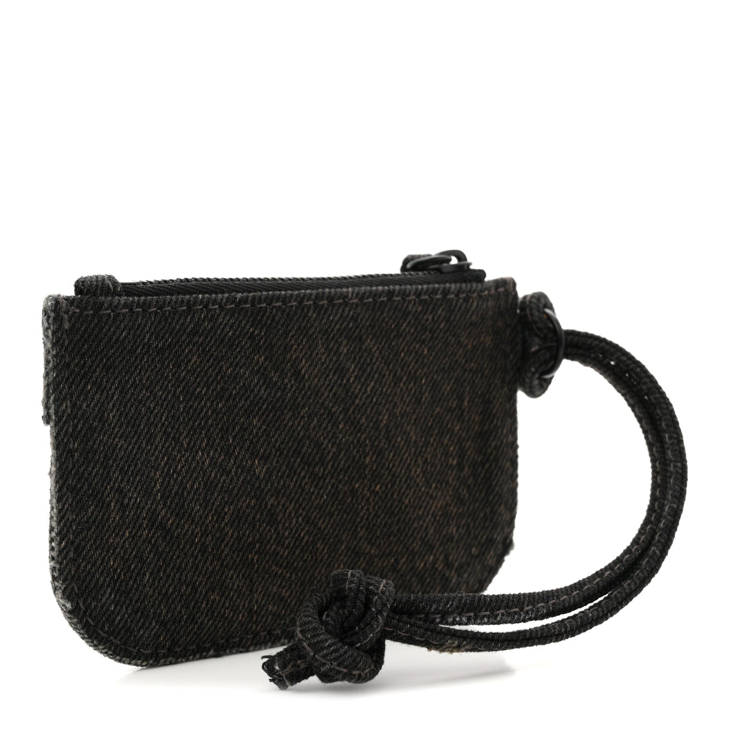 Balenciaga Denim Crystal Coin Purse Black