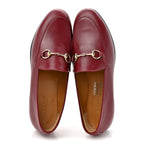 Gucci Betis Glamour Calfskin Womens Jordaan Loafers 37 Rosso Ancora
