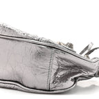 Balenciaga Metallic Agneau Arena Le Cagole Chain Shoulder Bag XS Silver