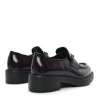 Prada Spazzolato Metal Triangle Logo 50mm Loafers 35 Cordovan