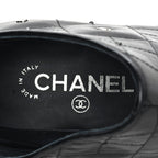 Chanel Lambskin Quilted CC Cap Toe Booties 38 Black