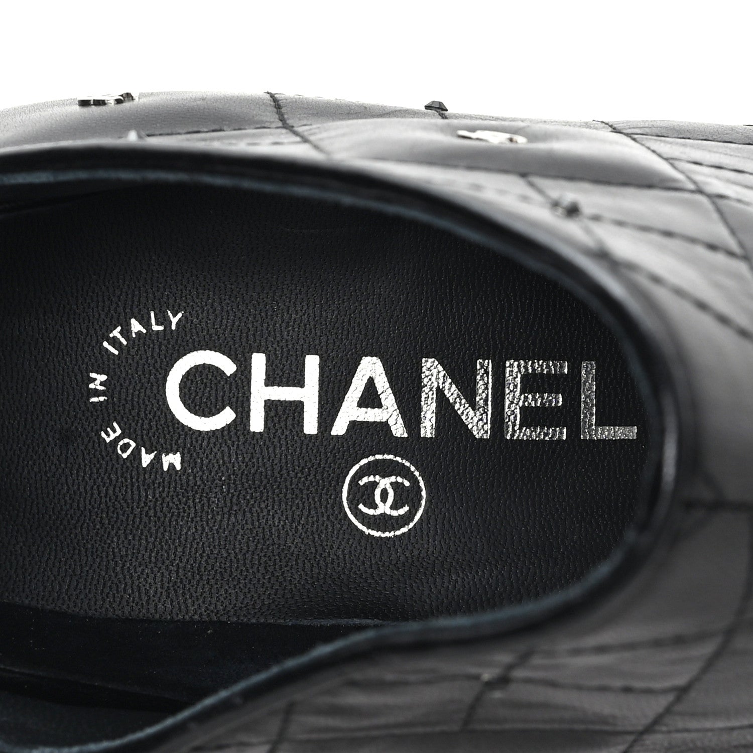 Chanel Lambskin Quilted CC Cap Toe Booties 38 Black
