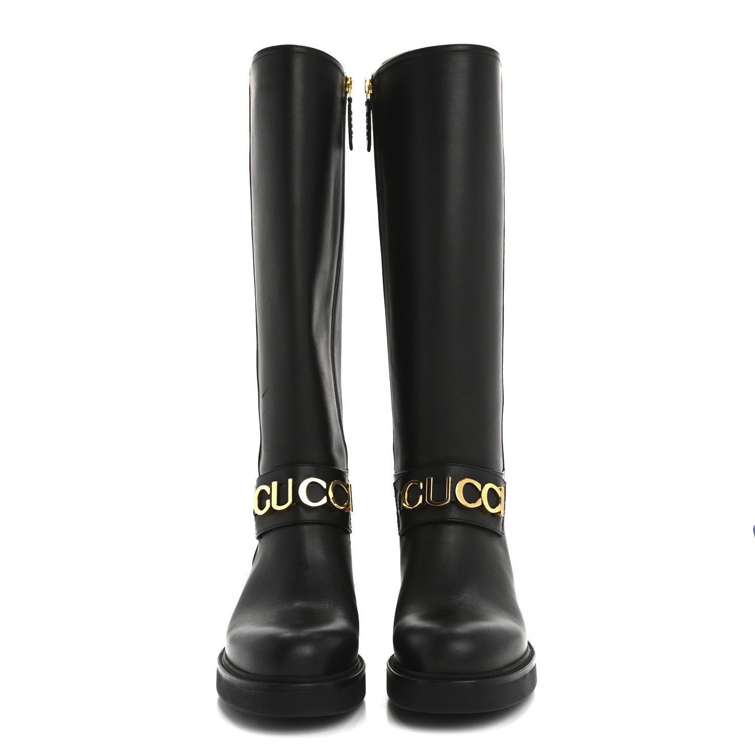 Gucci Calfskin Over The Knee Boots 37 Black