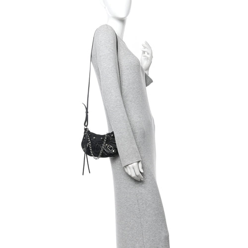 Balenciaga Agneau Arena Le Cagole Mini Purse With Chain Black