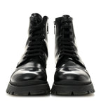 Prada Spazzolato Chocolate 50mm Combat Boots 36.5 Black