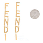 Fendi Metal Signature Earrings Gold