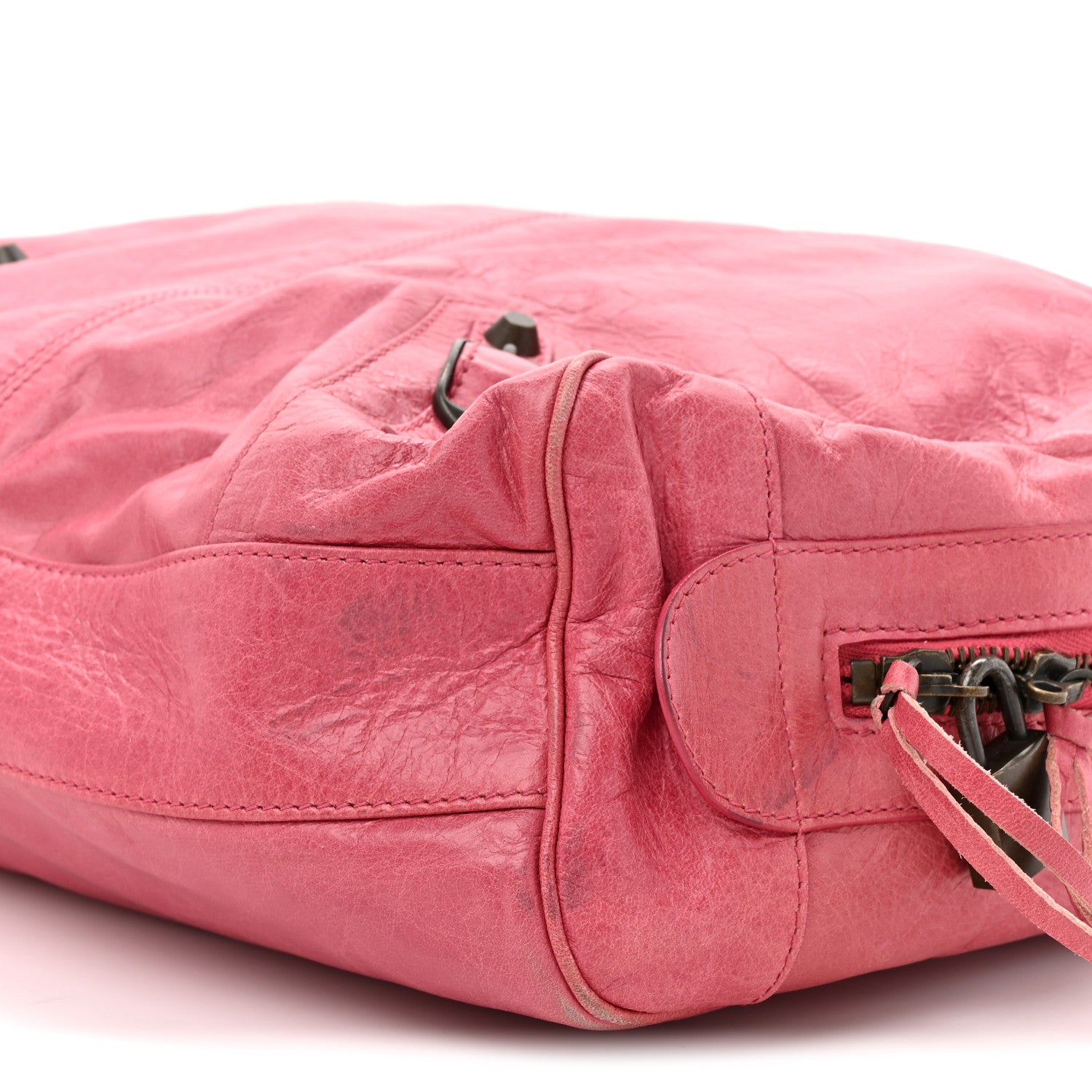 Balenciaga Agneau Classic Hardware Briefcase Tote Pivoine