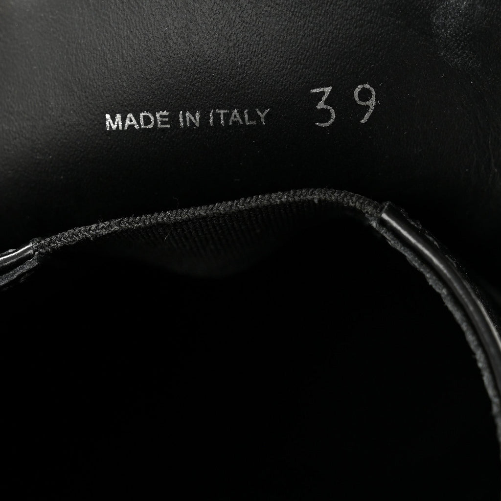 Prada Spazzolato Metal Triangle Logo 50mm Loafers 39 Black