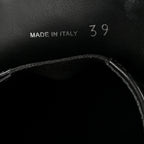 Prada Spazzolato Metal Triangle Logo 50mm Loafers 39 Black