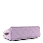 Chanel Shiny Aged Calfskin Quilted Nano Kelly Shopper Lilac