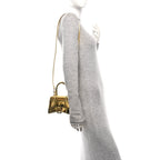 Balenciaga Mirror Calfskin Hourglass Top Handle Bag XS Gold
