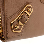 Balenciaga Chevre Gold Metallic Edge Hardware Continental Zip Around Wallet Rose Des Sables