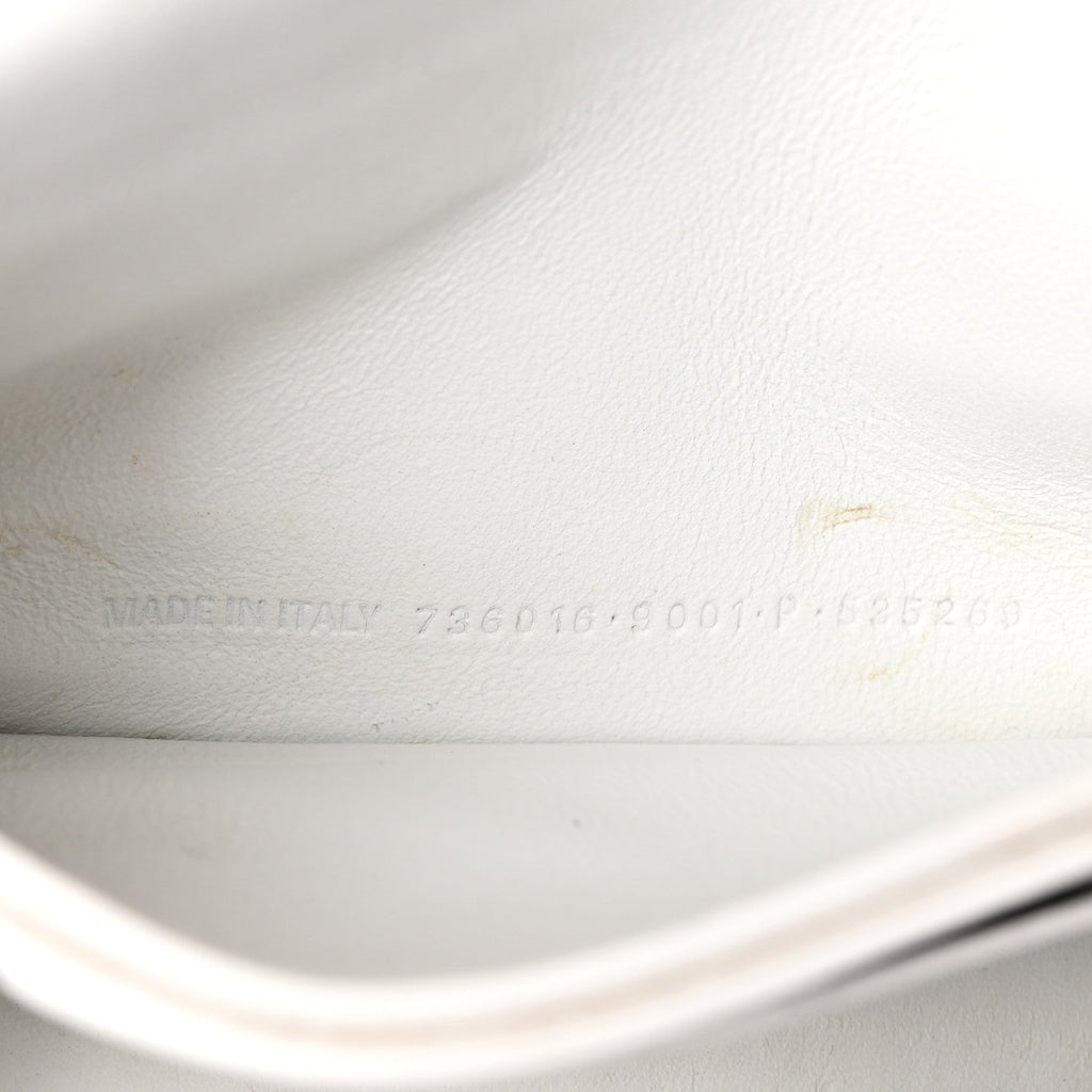 Balenciaga Calfskin Crocodile Small Crush Chain Bag White