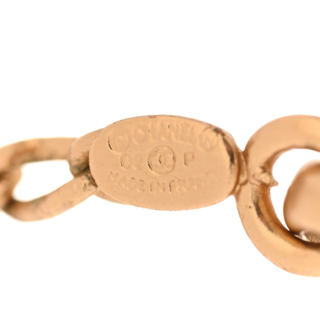 Chanel Metal Crystal Lucky Charms Bracelet Gold Pink