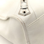 Balenciaga Chevre Silver Metallic Edge Hardware City White