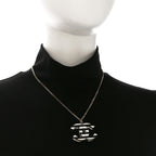 Chanel Enamel Pearl CC Charms Pendant Necklace Black White Gold