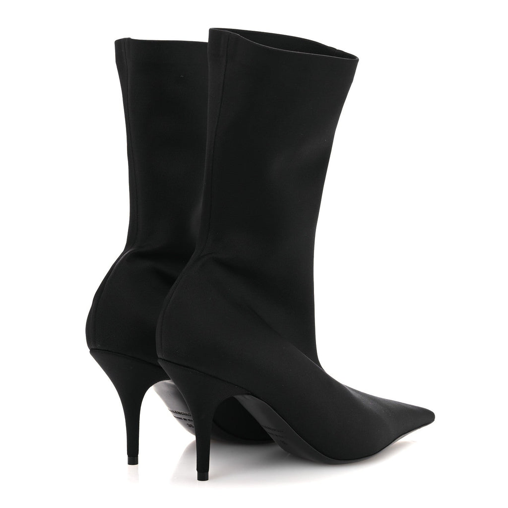 Balenciaga Jersey Crepe Extreme Pointed Toe Knife Booties 36 Black