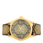 Gucci Stainless Steel Canvas 38mm G-Timeless GG Supreme Bee Quartz Watch Brown