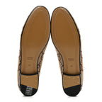 Gucci Monogram Jumbo GG Malaga Kid Horsebit Womens Jordaan Loafers 40 Camel Ebony New Acero Beige