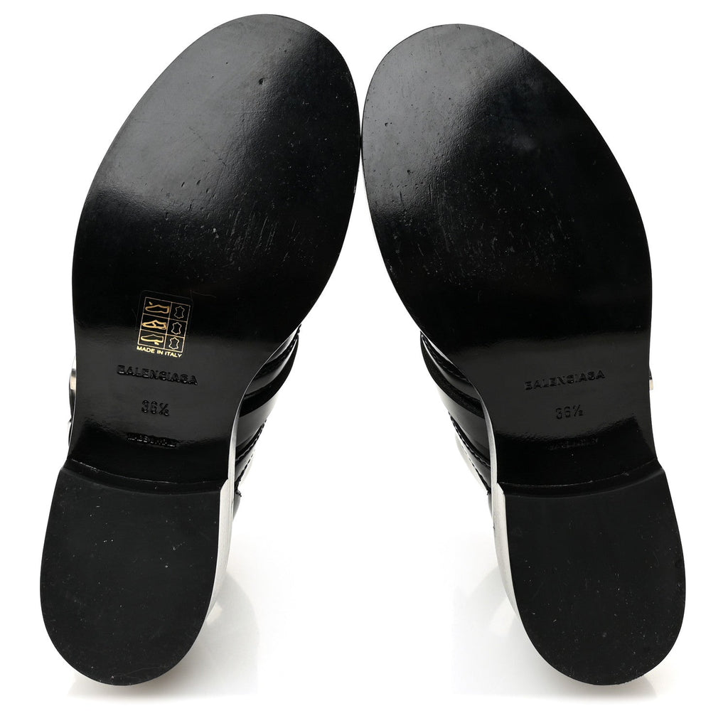 Balenciaga Brushed Calfskin Ceinture Ankle Boots 36.5 Black