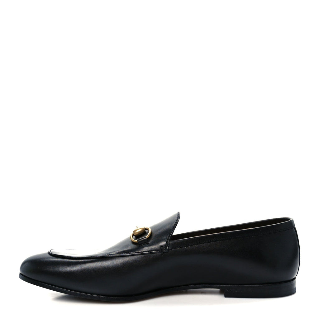 Gucci Betis Glamour Calfskin Horsebit Mens Jordaan Loafers 9.5 Black