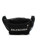 Balenciaga Recycled Sport Nylon Logo Embroidered Wheel Beltpack Black