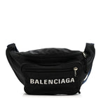 Balenciaga Recycled Sport Nylon Logo Embroidered Wheel Beltpack Black