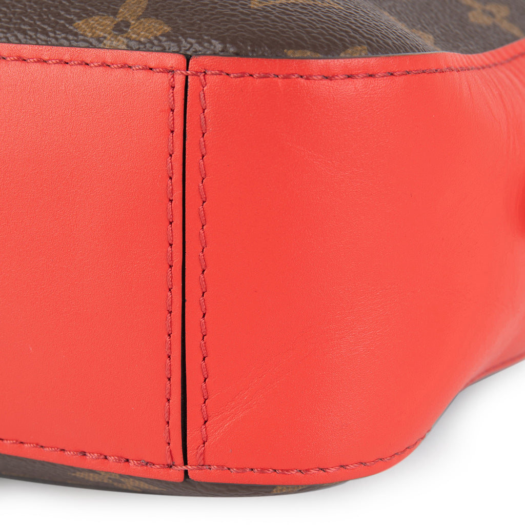 Louis Vuitton Louis Vuitton Brown Monogram Canvas & Coquelicot Leather Saintonge Bag